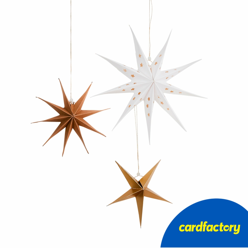 Image of Hanging Star Decoration Set - Pack of 3