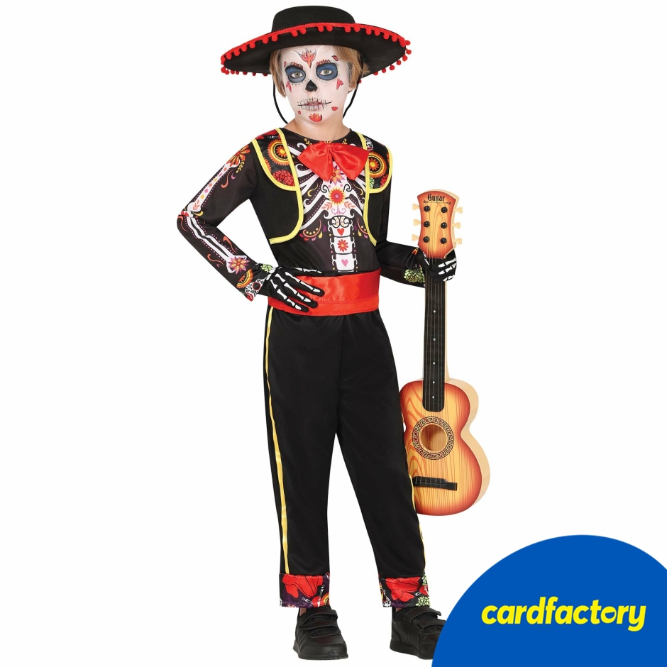 Image of Mariachi Skeleton Children's Fancy Dress Costume