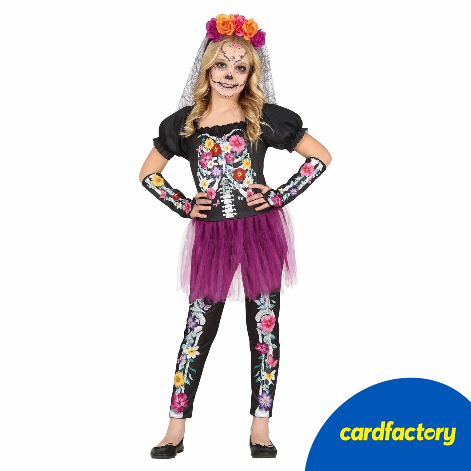 Image of Flower Skeleton Children's Fancy Dress Costume