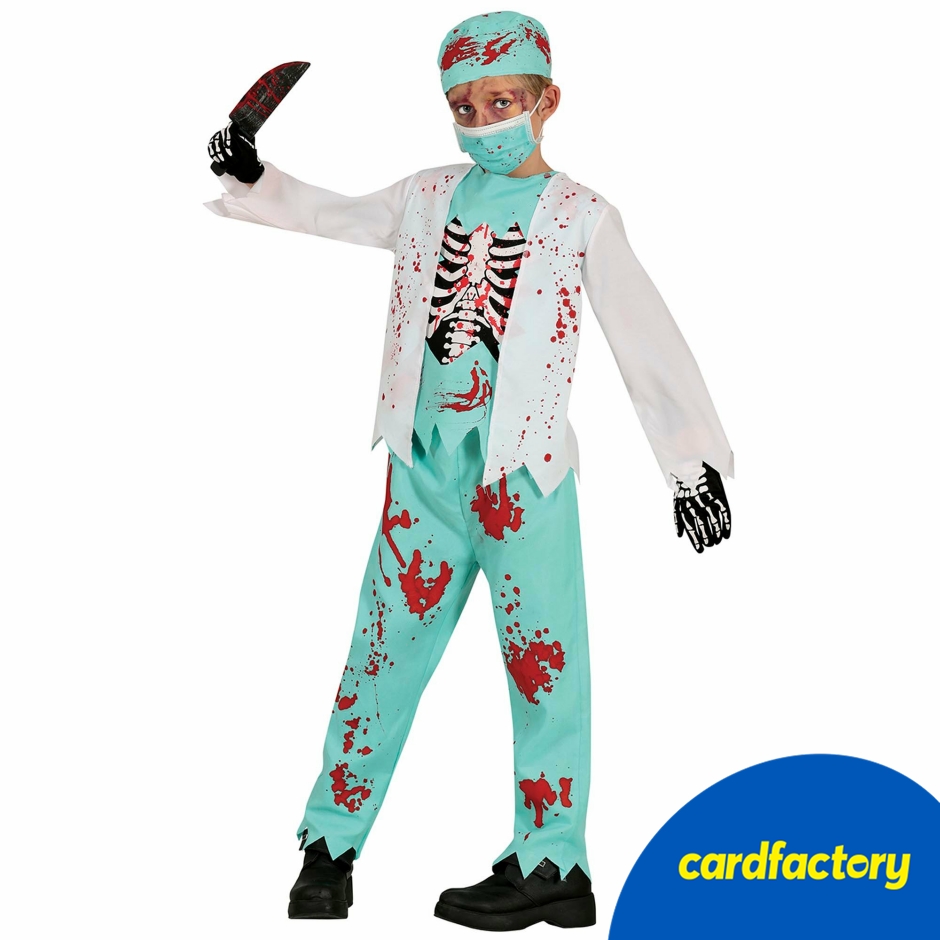 Image of Skeleton Zombie Medic Children's Fancy Dress Costume