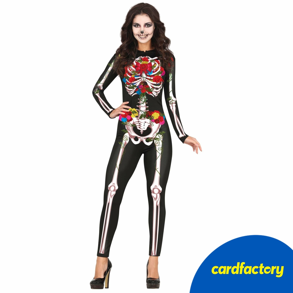 Image of Colourful Skeleton Adult Fancy Dress Costume