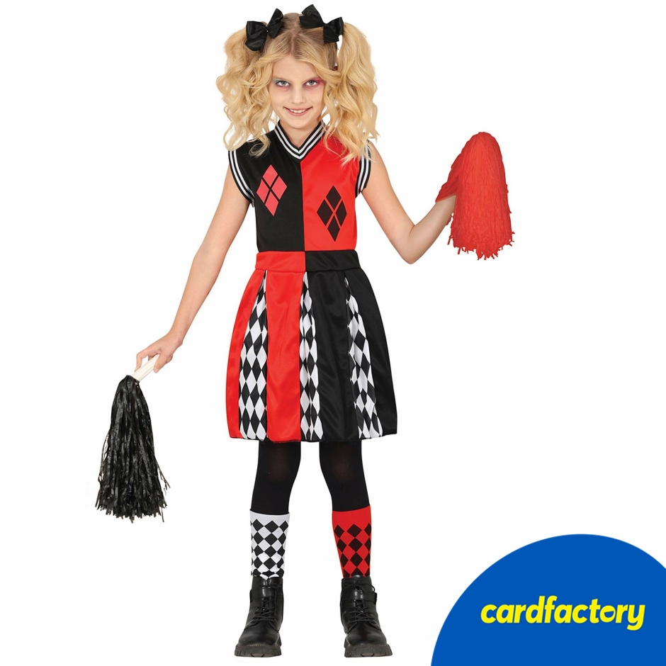 Image of Red Dangerous Cheerleader Children's Fancy Dress Costume