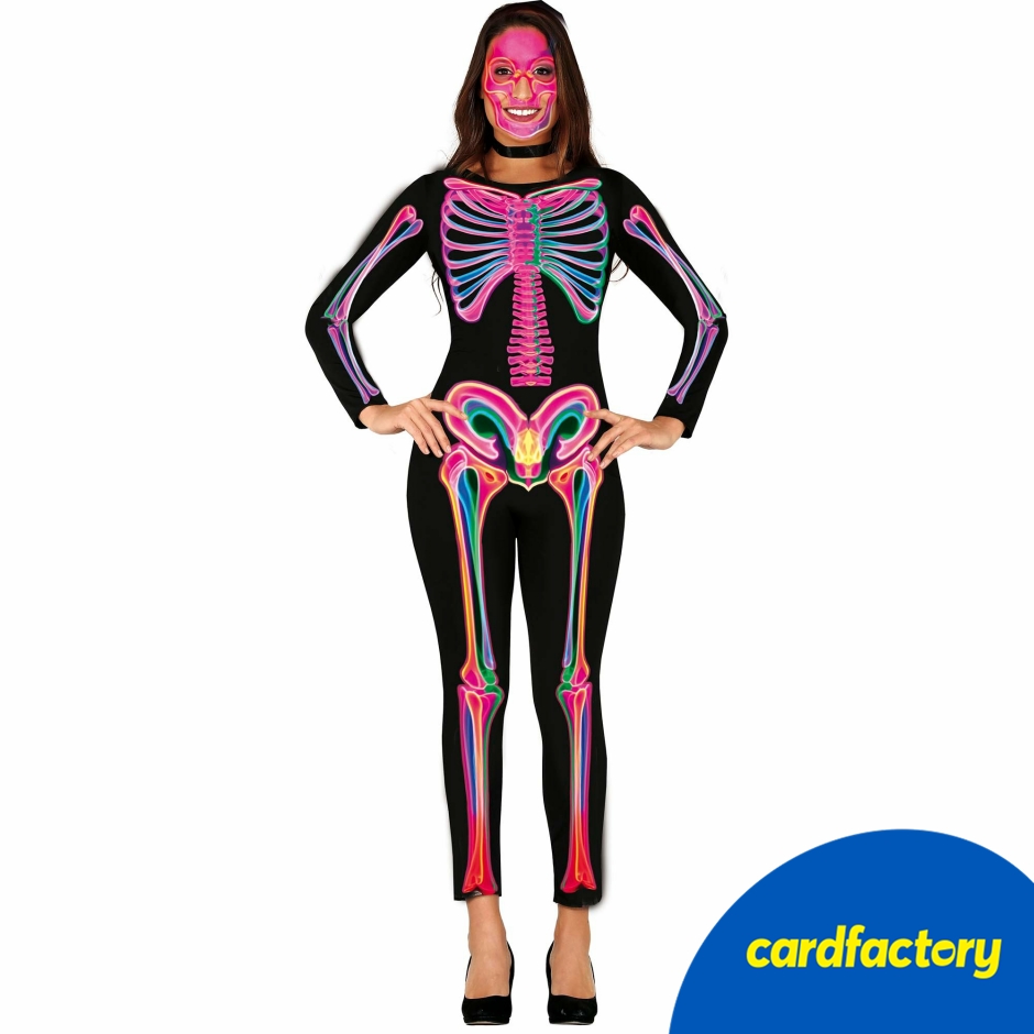 Image of Neon Skeleton Adult Fancy Dress Costume