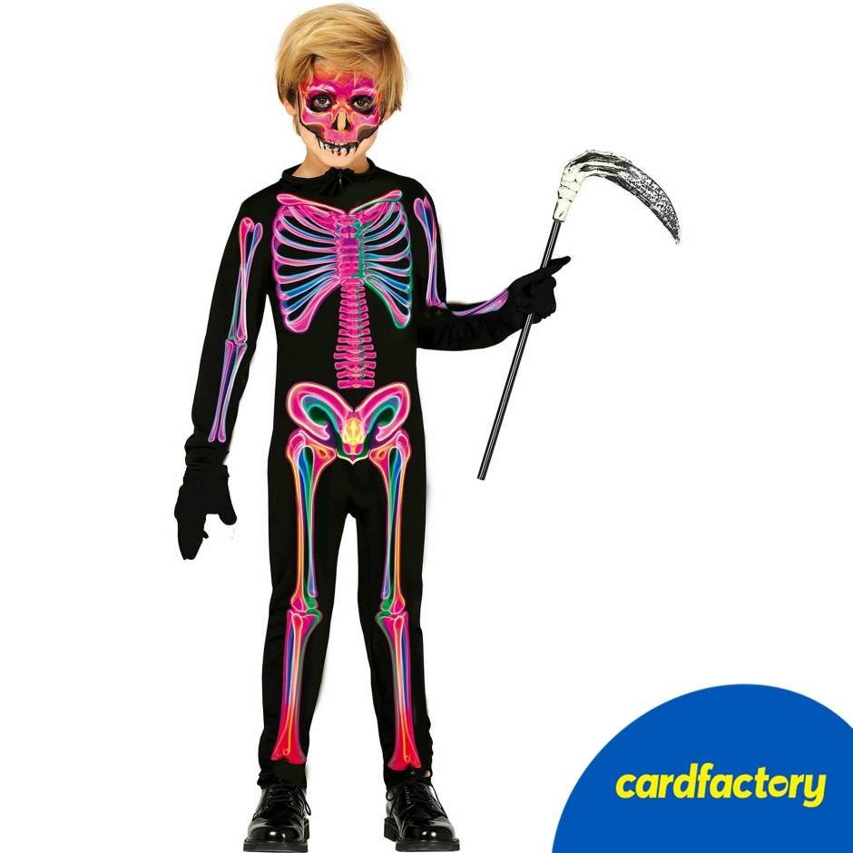 Image of Neon Skeleton Children's Fancy Dress Costume