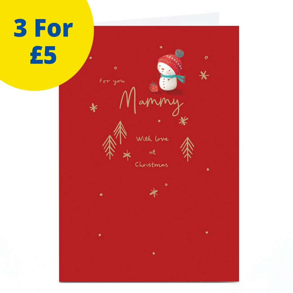 Image of Christmas Card - Cute Snowman, Mammy | Christmas Cards
