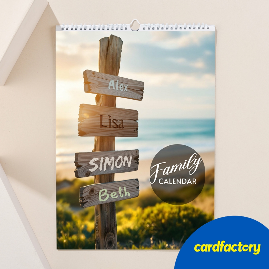 Image of Personalised Our Family Calendar | Custom Name | Available in 3 Sizes | Monthly Planner | Perfect Gift For Families And Friends