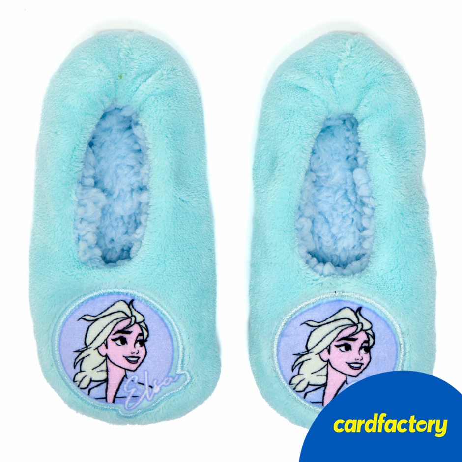 Image of Children's Disney Frozen Fluffy Footsies Slippers - 3 Sizes Available | Perfect for Gift