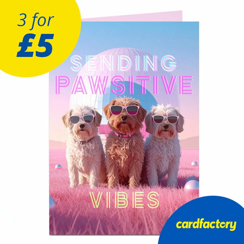 Image of Birthday Card - Pawsitive Vibes Dogs
