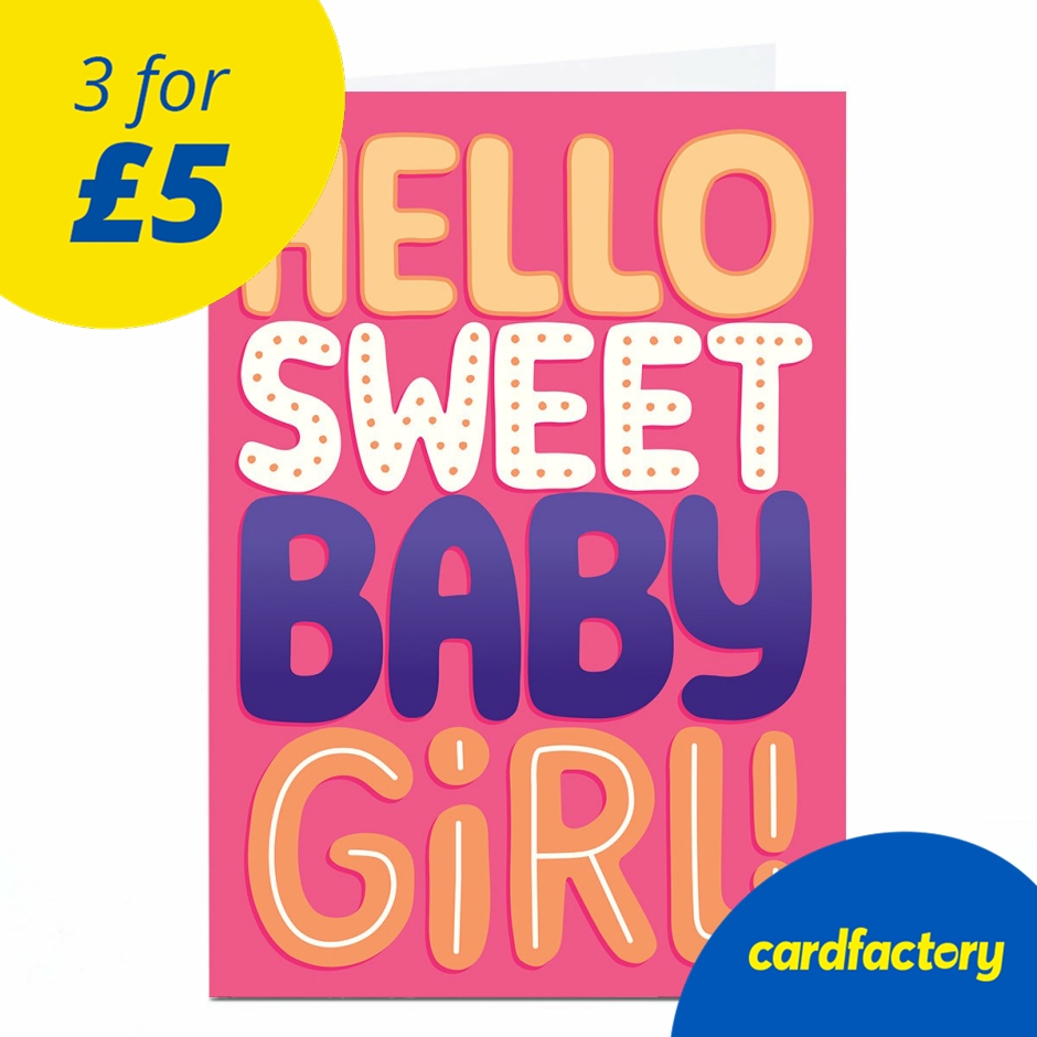 Image of Pigment New Baby Card - Hello Sweet Baby Girl