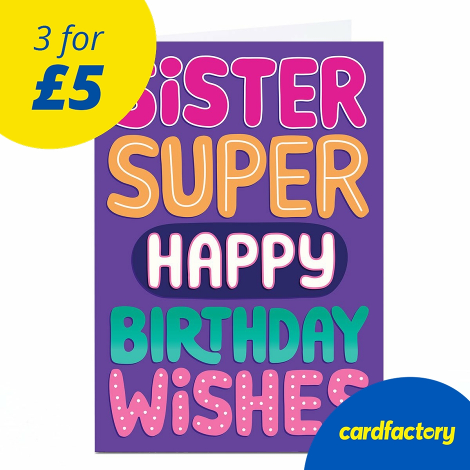 Image of Birthday Card - Super Happy Birthday Wishes, Sister