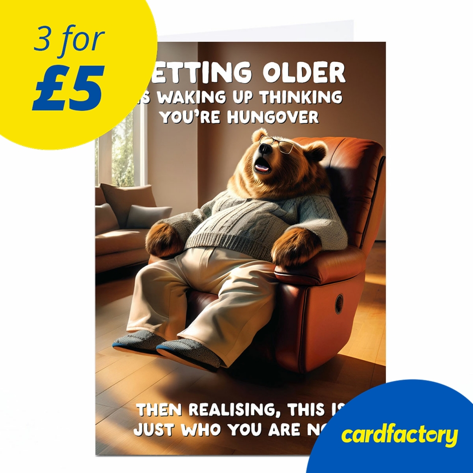 Image of Birthday Card - Getting Older Sleeping Bear