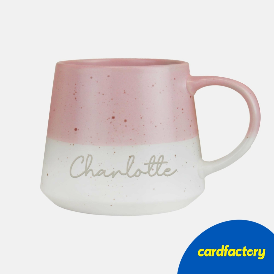 Image of Personalised Name Pink Speckled Ceramic Mug