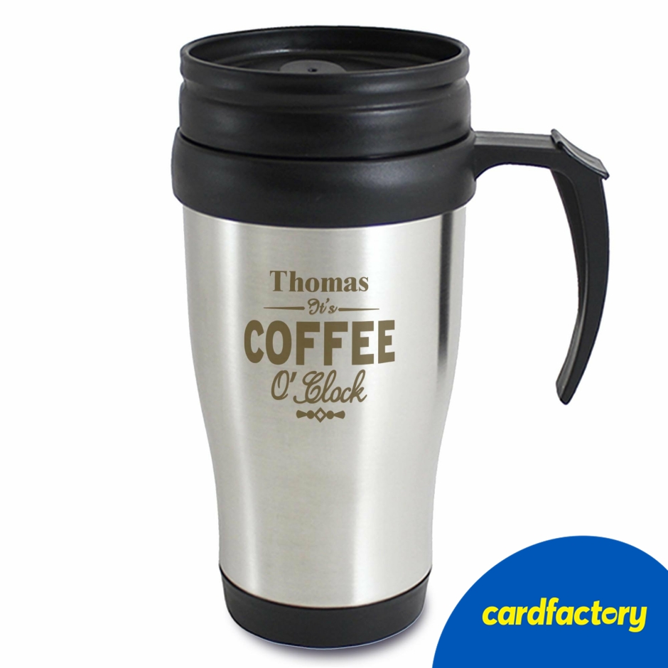 Image of Personalised Coffee O'Clock Travel Mug