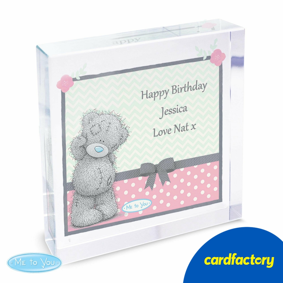 Image of Personalised Me To You Pastel Polka Dot for Her Crystal Token