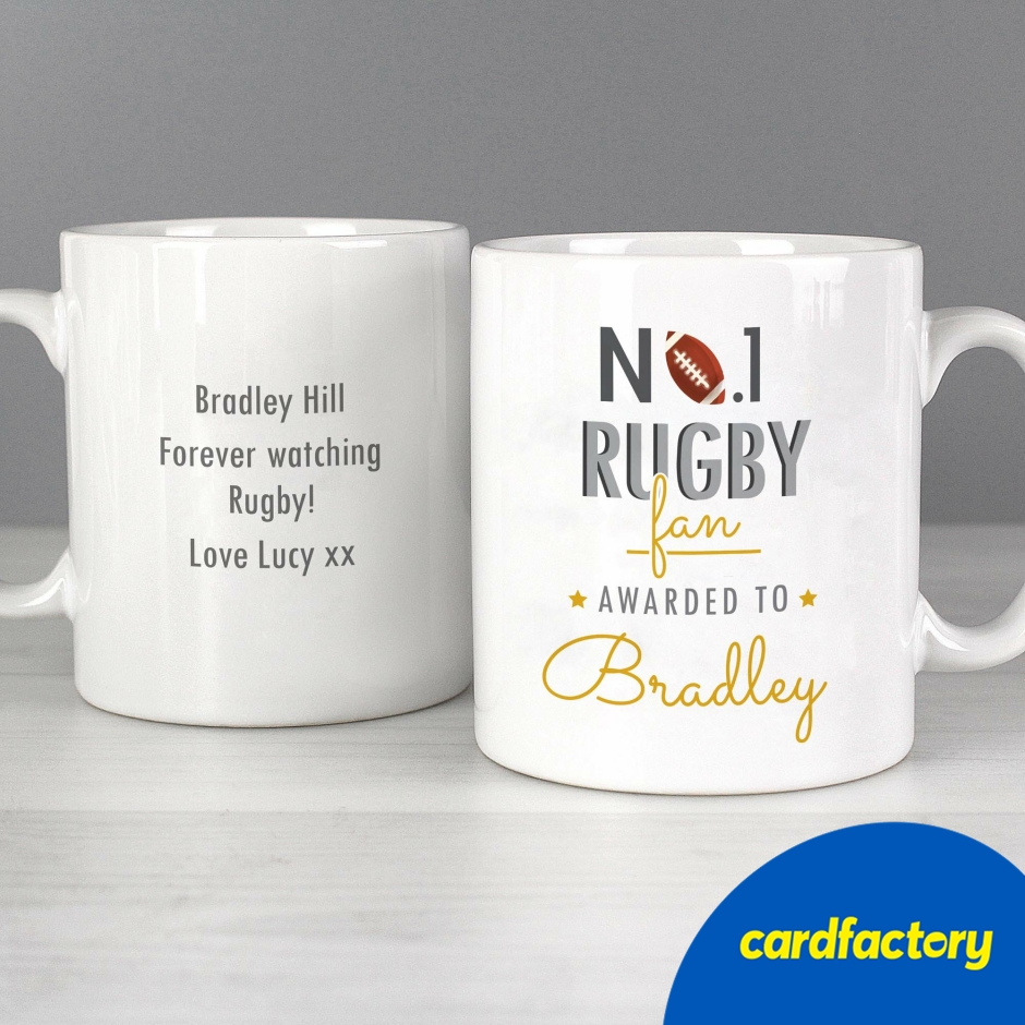 Image of Personalised No.1 Rugby Fan Mug
