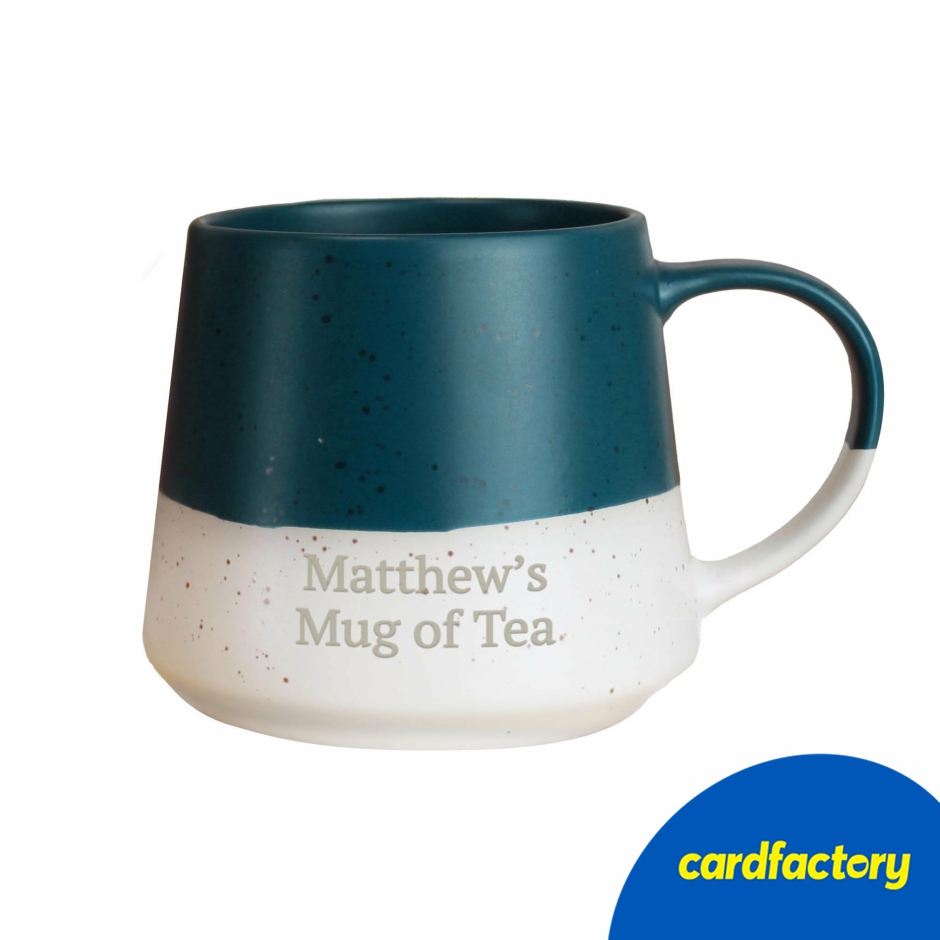 Image of Personalised Blue Speckled Ceramic Mug