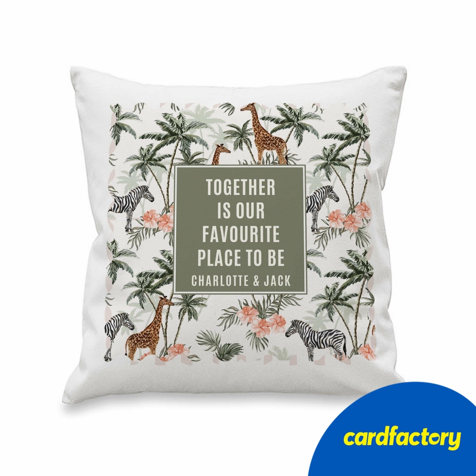 Image of Personalised Jungle Print Cushion