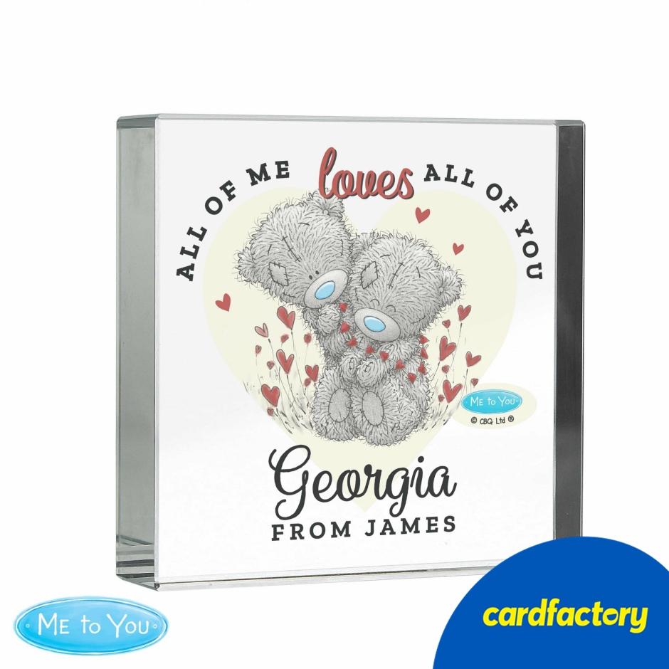 Image of Personalised Me to You Love Heart Crystal Token