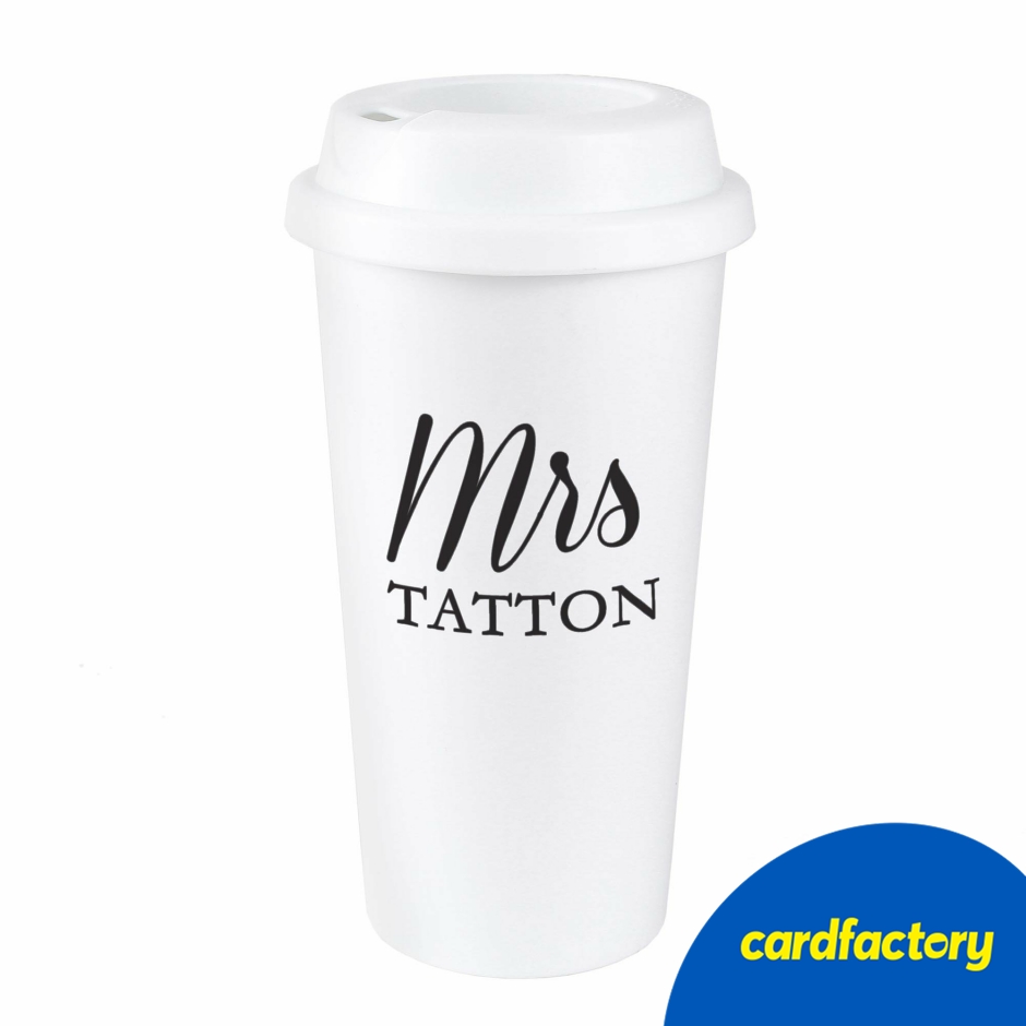 Image of Personalised Free Text Insulated Reusable Eco Travel Cup