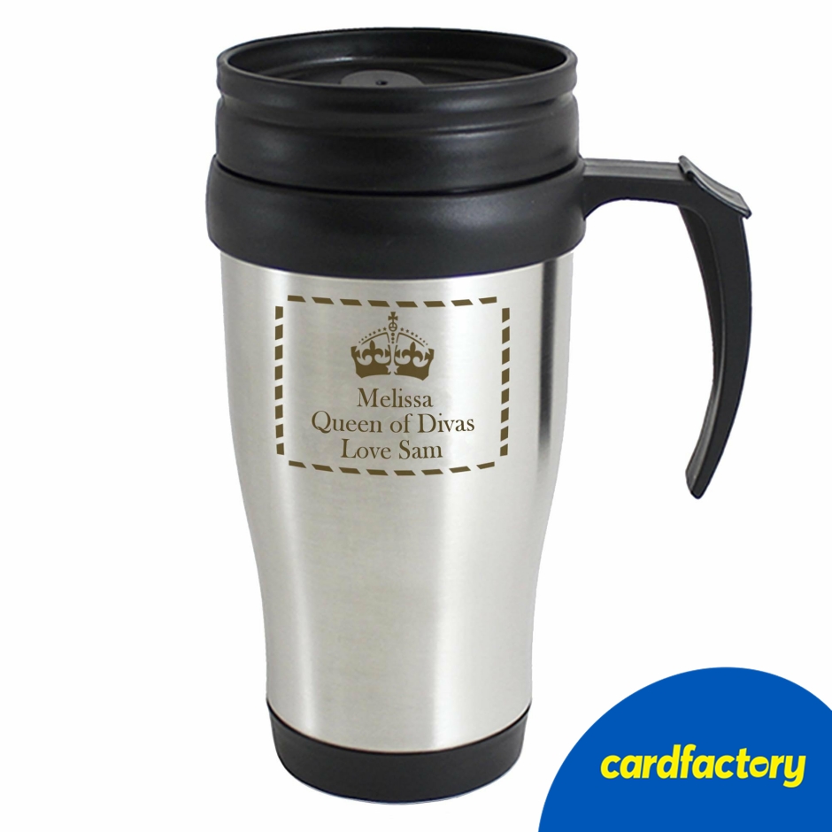 Image of Personalised Crown Travel Mug