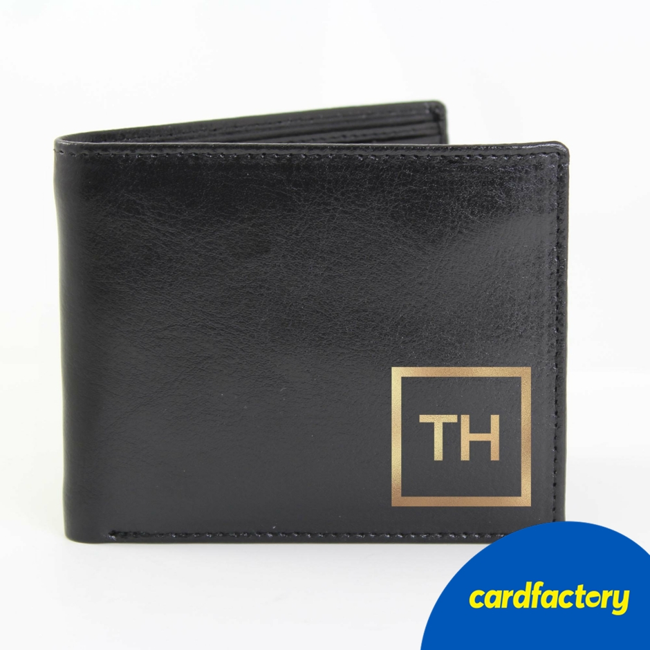 Image of Personalised Gold Initials Leather Wallet