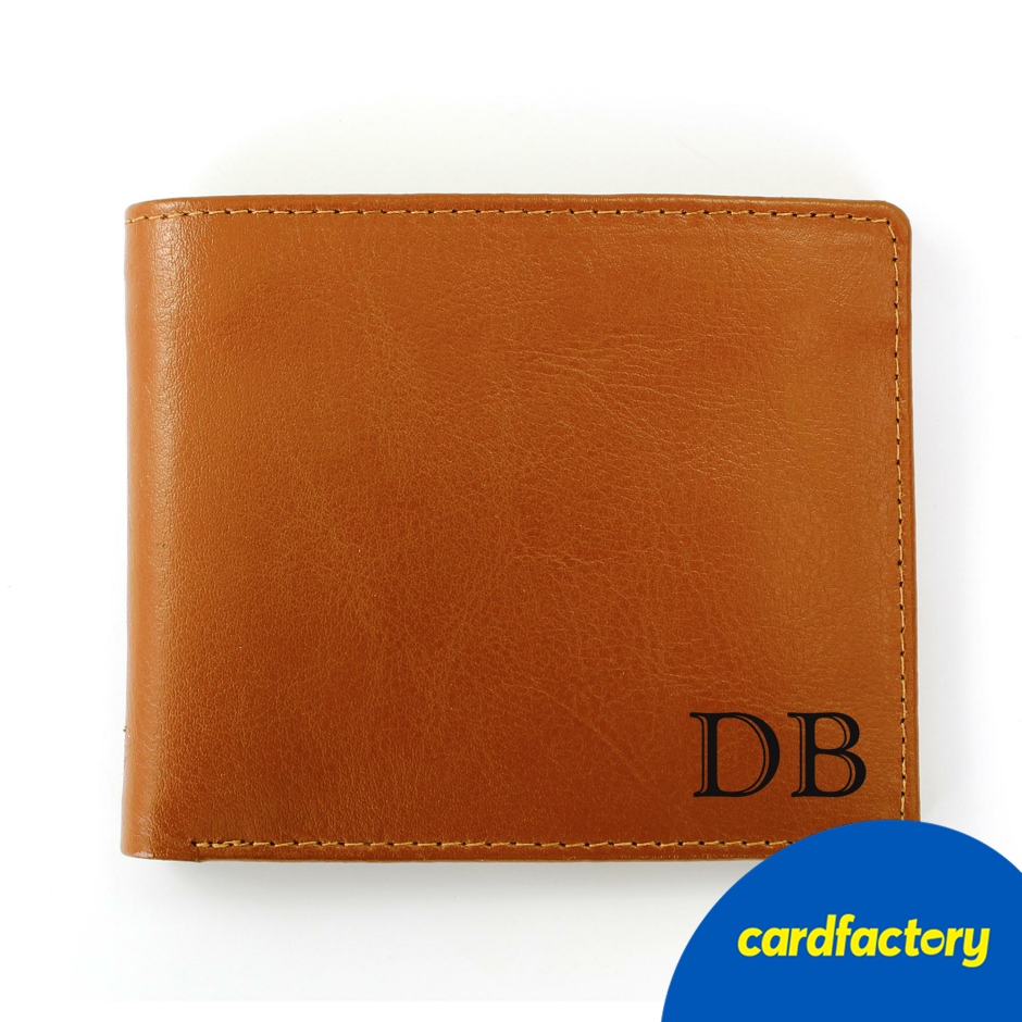 Image of Personalised Initials Tan Leather Wallet