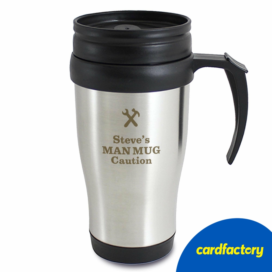 Image of Personalised Man At Work Travel Mug