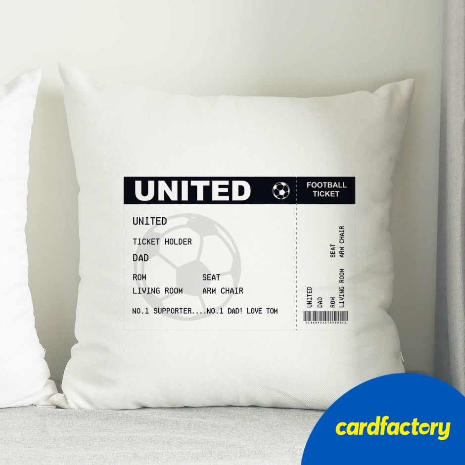 Image of Personalised Football Ticket Cushion