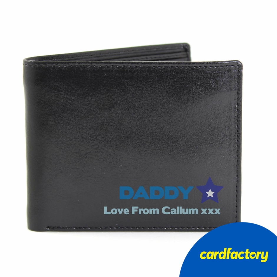 Image of Personalised Blue World's Best Dad Leather Wallet