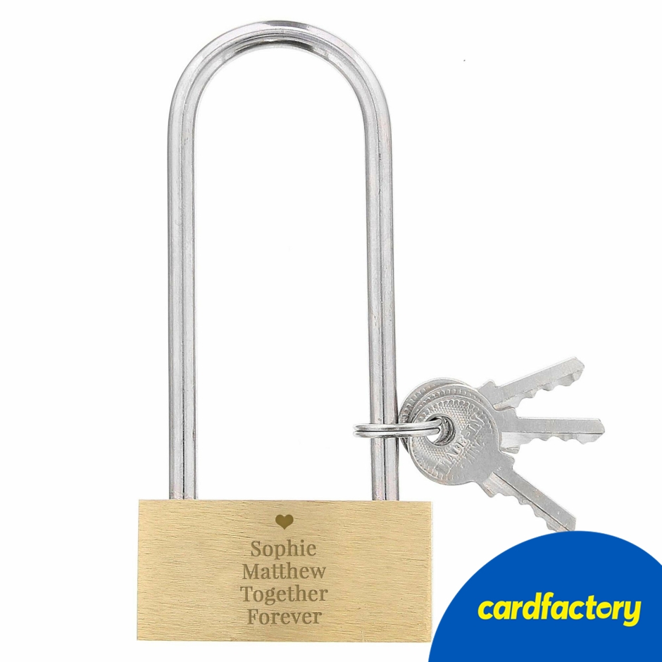 Image of Personalised Heart Motif Any Message Padlock