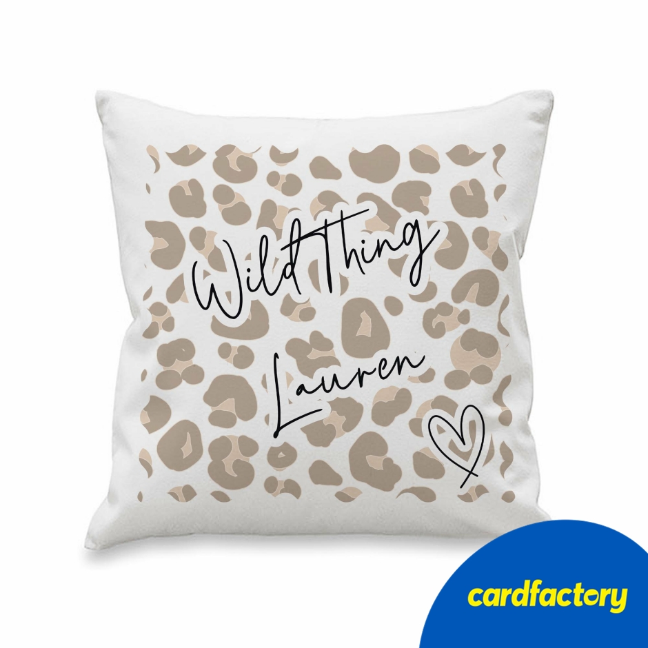 Image of Personalised Leopard Print Cushion