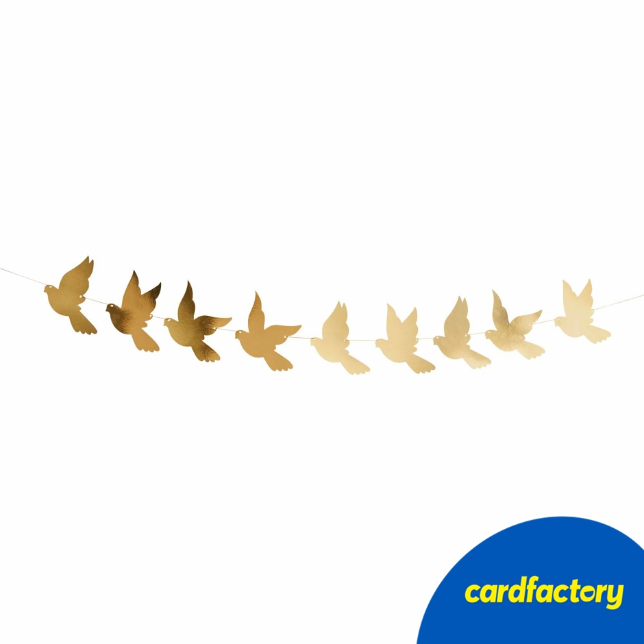 Image of Gold Dove Card Garland 2m