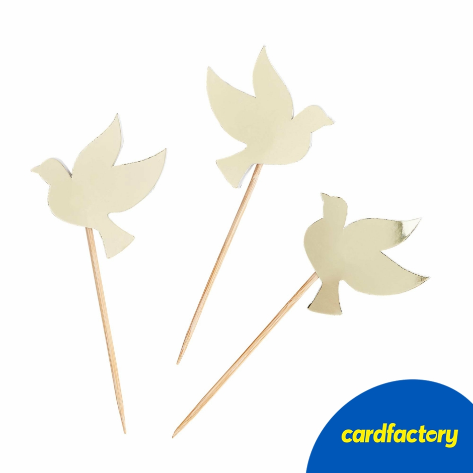 Image of Communion Dove Food Picks - Pack of 6