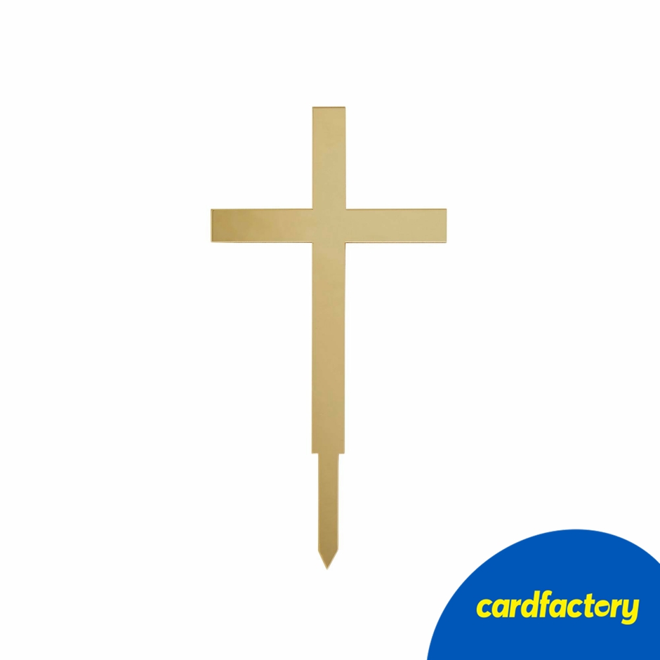 Image of Gold Cross Acrylic Cake Topper