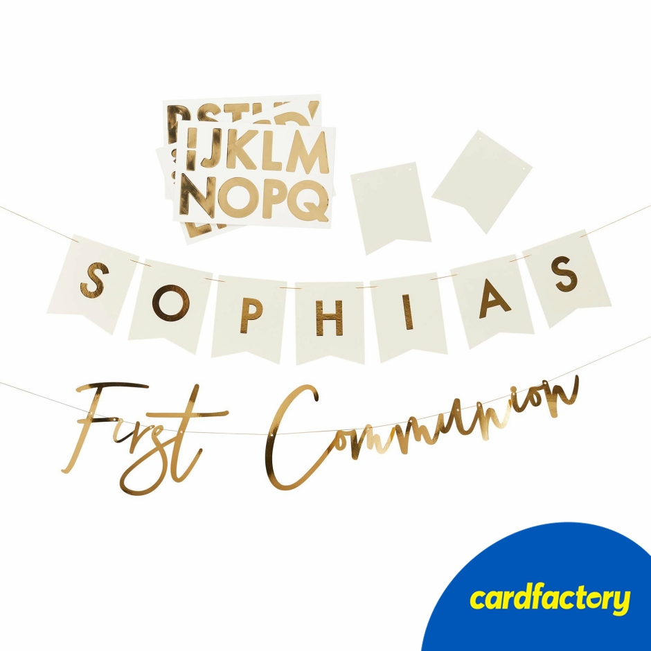 Image of Gold Communion Customisable Card Banner