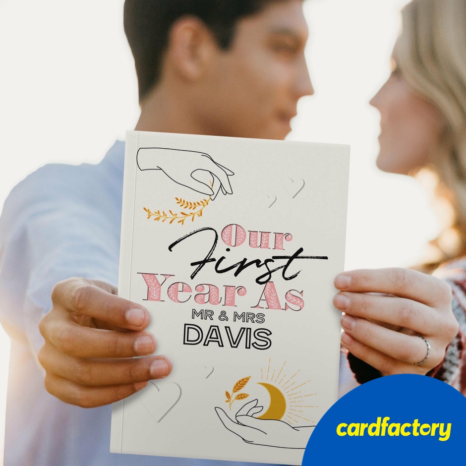 Image of Personalised First Wedding Anniversary Book