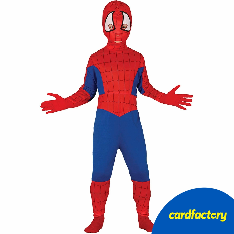 Image of Spider Boy Children's Fancy Dress Costume | Polyester Material | Perfect for Themed Parties | 3-4 Years | Cardfactory
