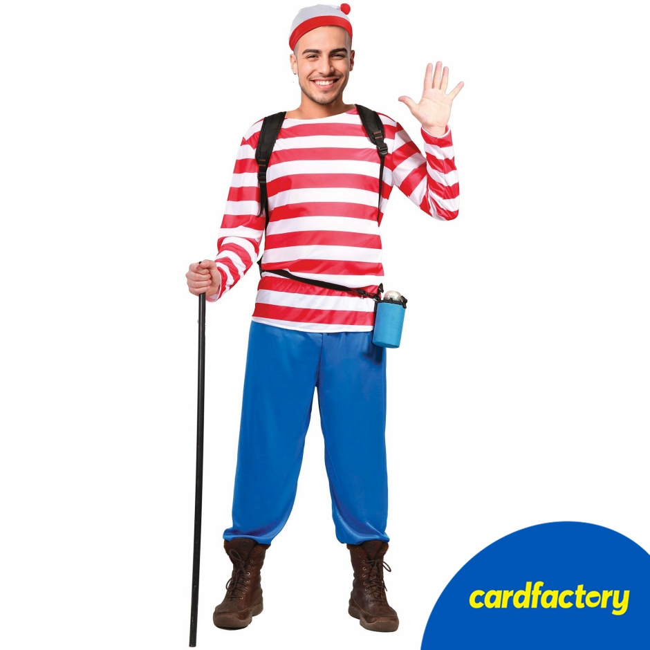 Image of stripey Hiker Adult Fancy Dress Costume