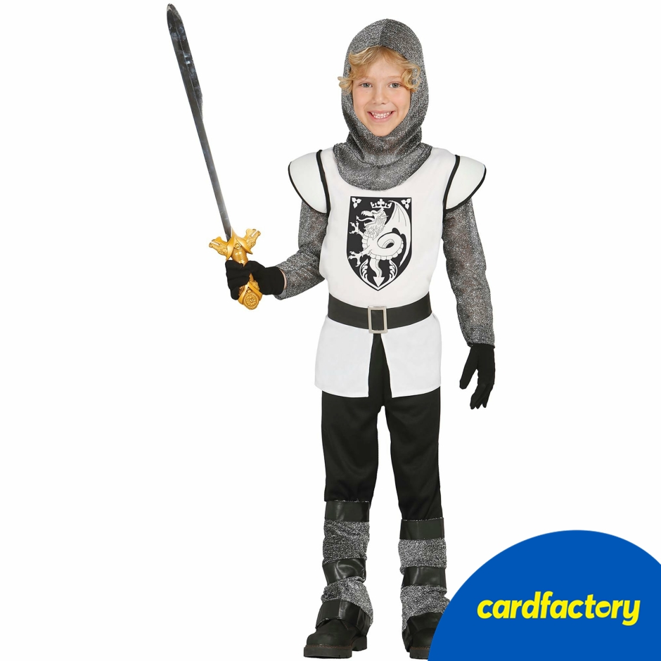 Image of Medieval Knight Children's Fancy Dress Costume | Polyester Material | 5-6 Years | Perfect for themed Parties | Cardfactory