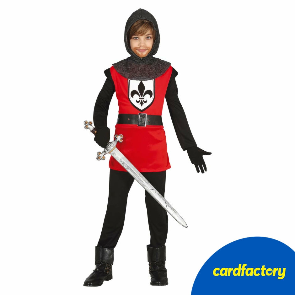 Image of Red Medieval Knight Children's Fancy Dress Costume
