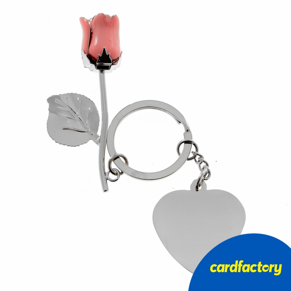 Image of Silver Plated Rose Keyring