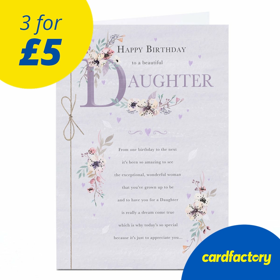 Image of Birthday Card - Beautiful Daughter Purple