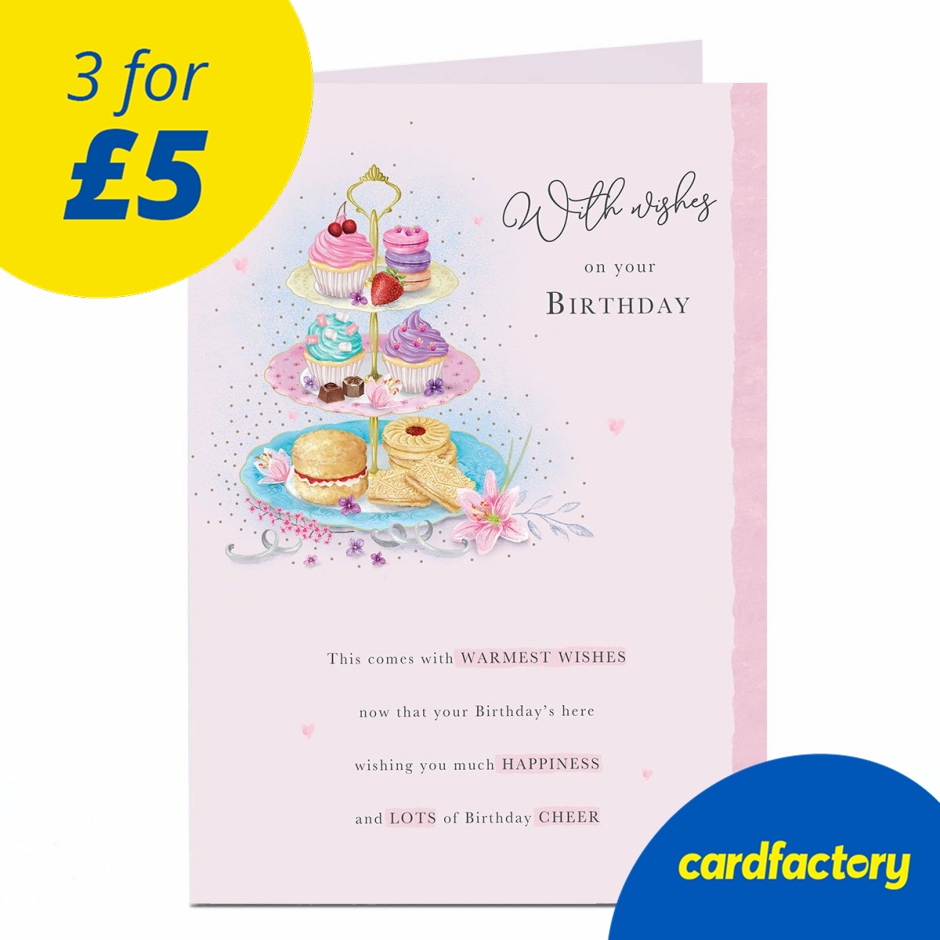 Image of Birthday Card - Warmest Wishes Cake Stand