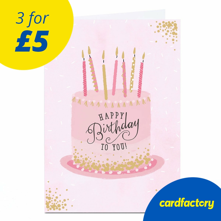 Image of Birthday Card - Pink Happy Birthday Cake