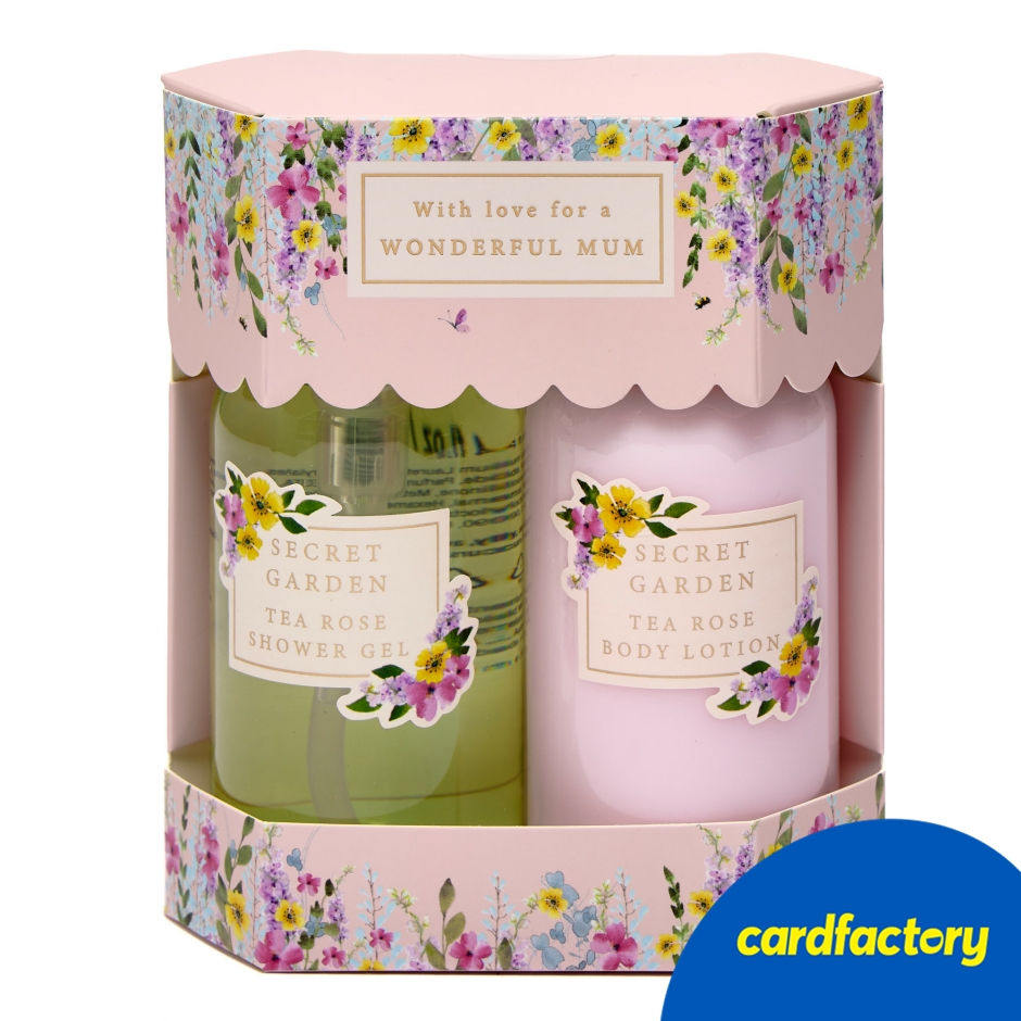 Image of Secret Garden Wonderful Mum Tea Rose Shower Gel &amp; Body Lotion
