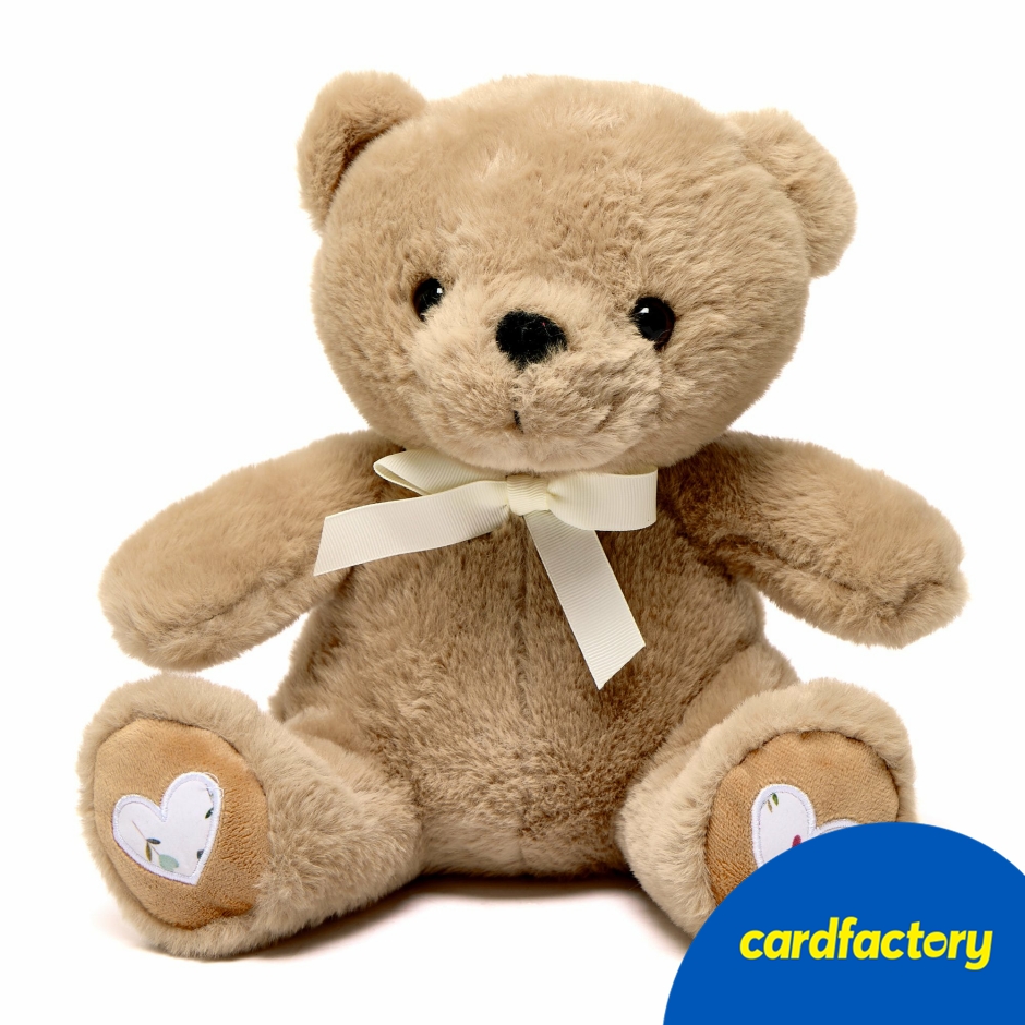 Image of Medium Floral Hearts Bear Soft Toy