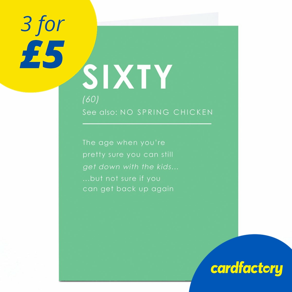 Image of 60th Birthday Card - Definition No Spring Chicken