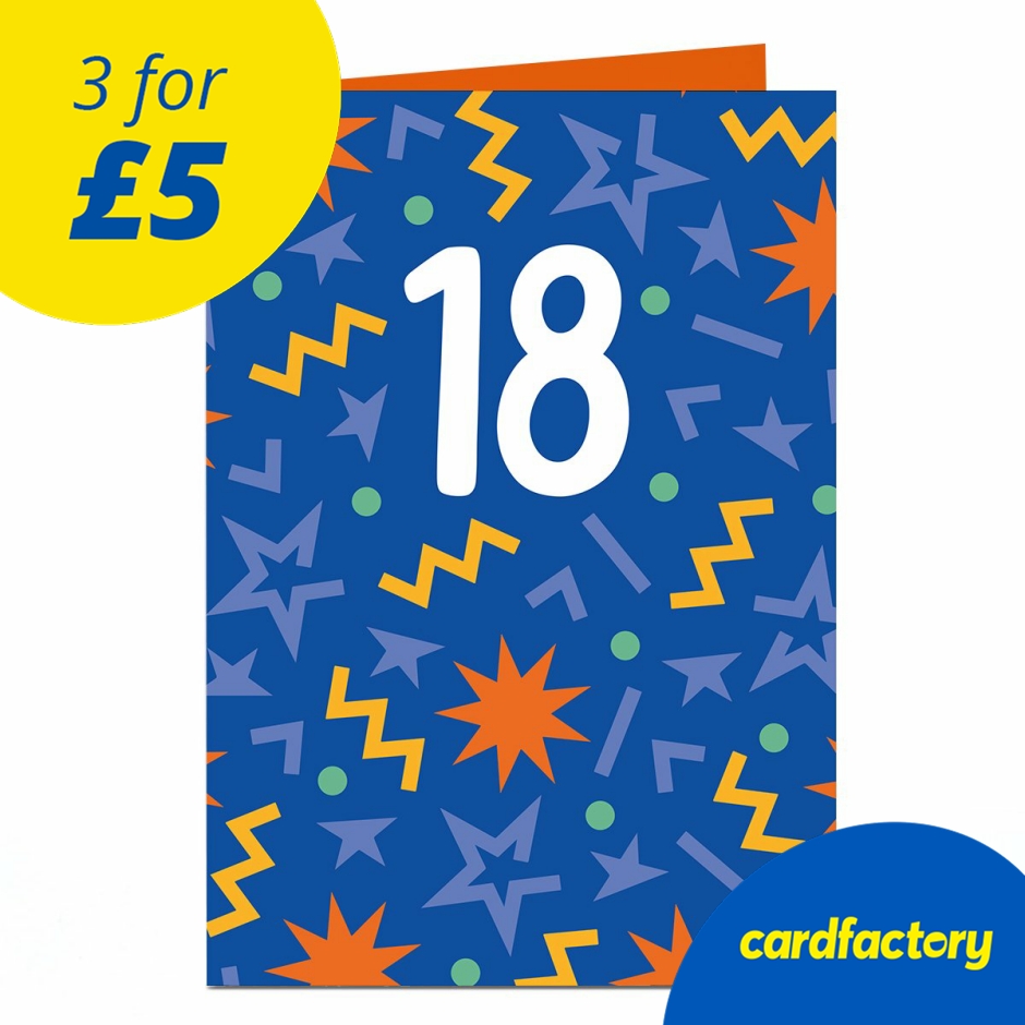 Image of 18th Birthday Card - Jazzy Blue Explosion