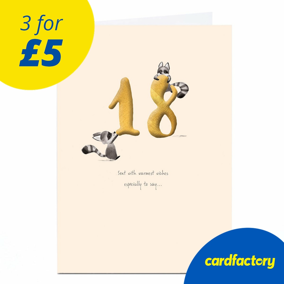 Image of 18th Birthday Card - Climbing Racoons