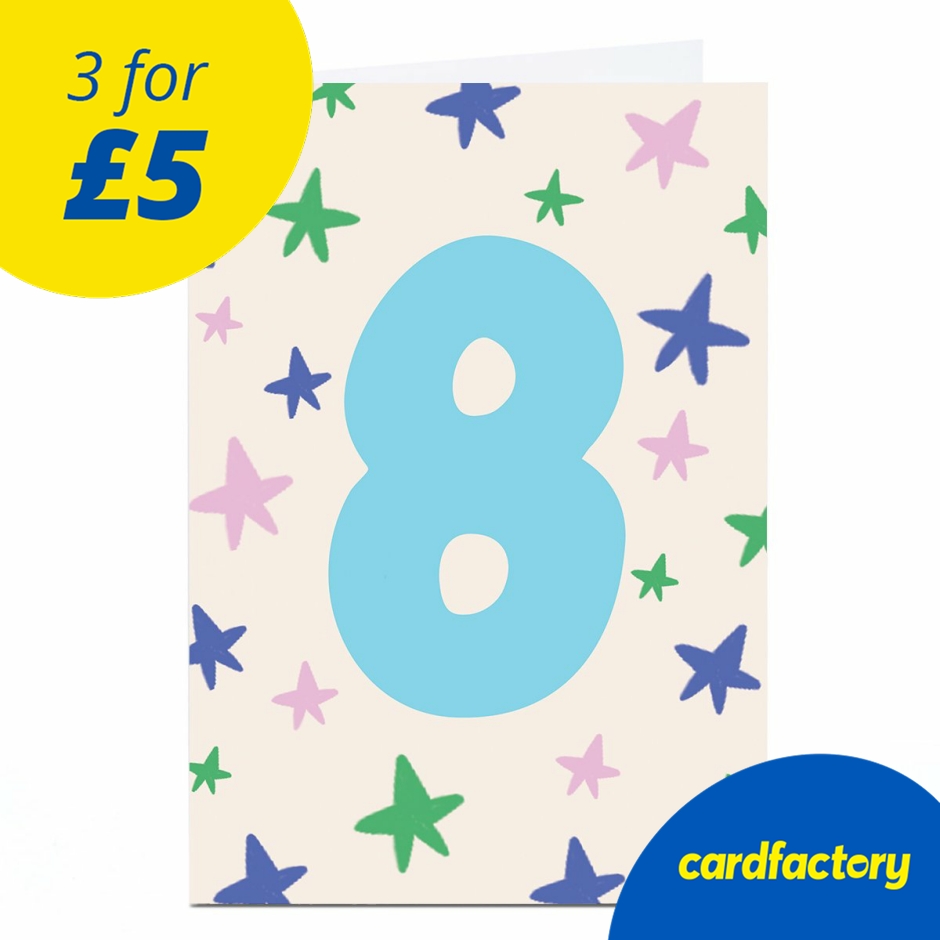 Image of 8th Birthday Card - Colourful Stars